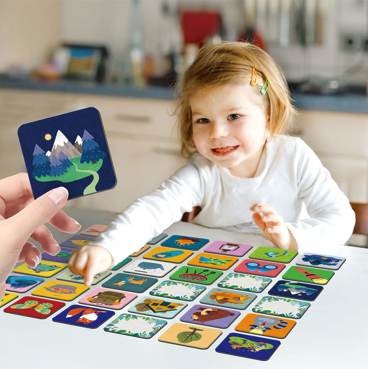 Hebayy Memory Matching Game – 72 Camping Theme Cards for Toddlers (36 Pairs)