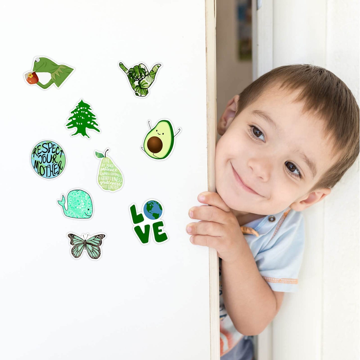 Hebraeos Environmental Protection Stickers – 100pcs Earth Day Vinyl Stickers for Water Bottles, Stationery, and More