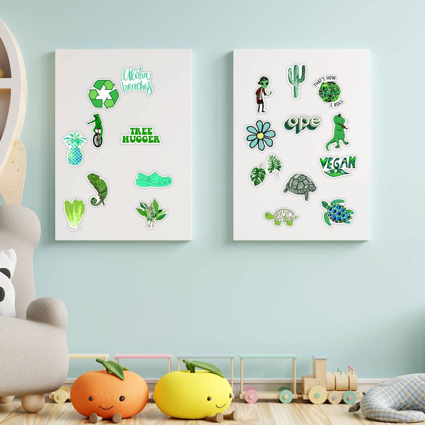 Hebraeos Environmental Protection Stickers – 100pcs Earth Day Vinyl Stickers for Water Bottles, Stationery, and More