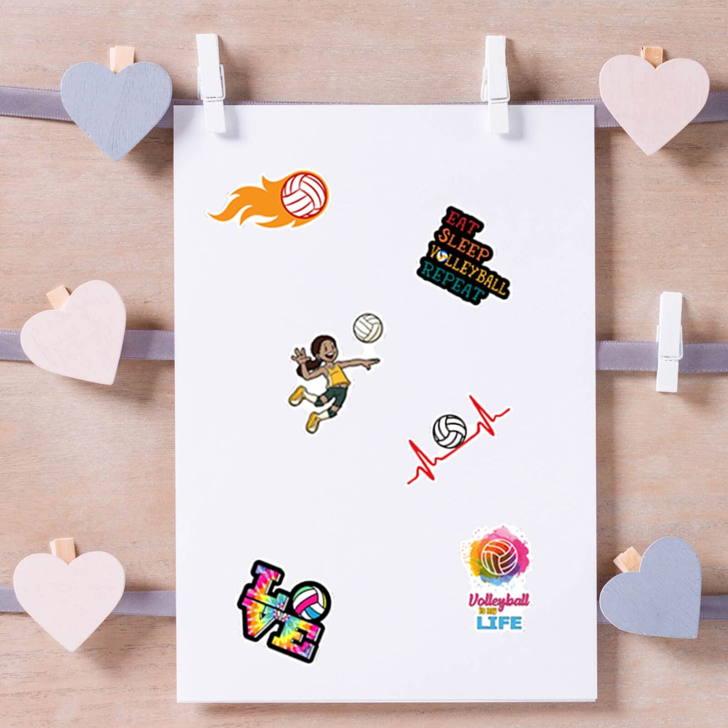 Hebraeos Volleyball Stickers – 100 Pack Motivational Vinyl Stickers for Kids