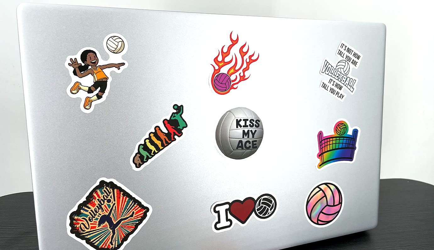 Hebraeos Volleyball Stickers – 100 Pack Motivational Vinyl Stickers for Kids