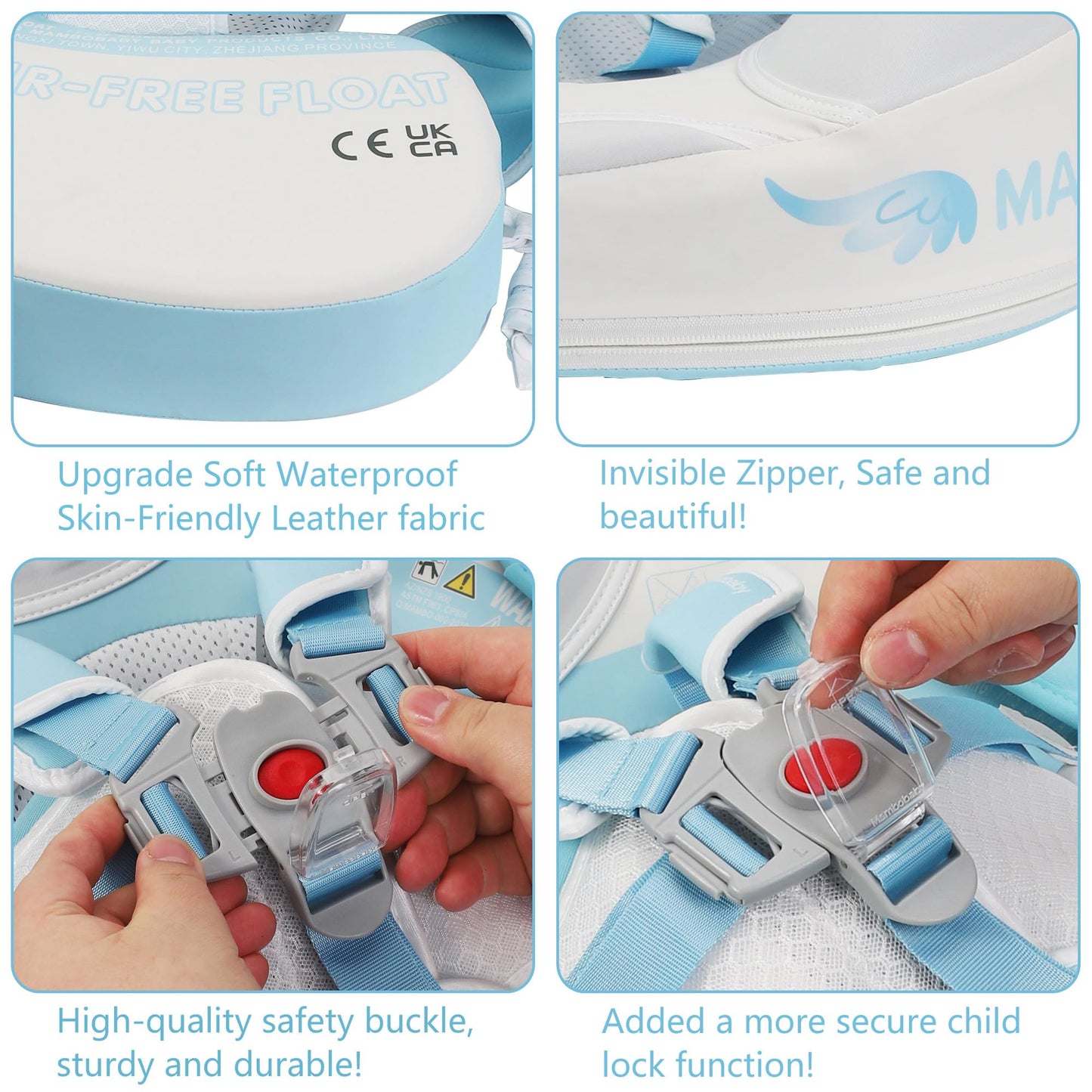 HECCEI Mambobaby Add Tail Baby Float with Sun Canopy – Angel