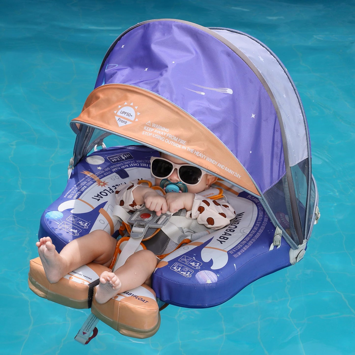 HECCEI Mambobaby Add Tail Baby Float with Sun Canopy – Astronauts