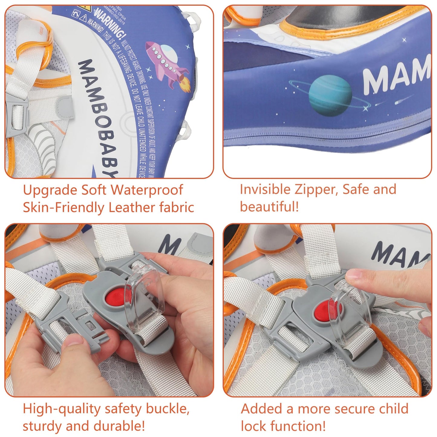 HECCEI Mambobaby Add Tail Baby Float with Sun Canopy – Astronauts