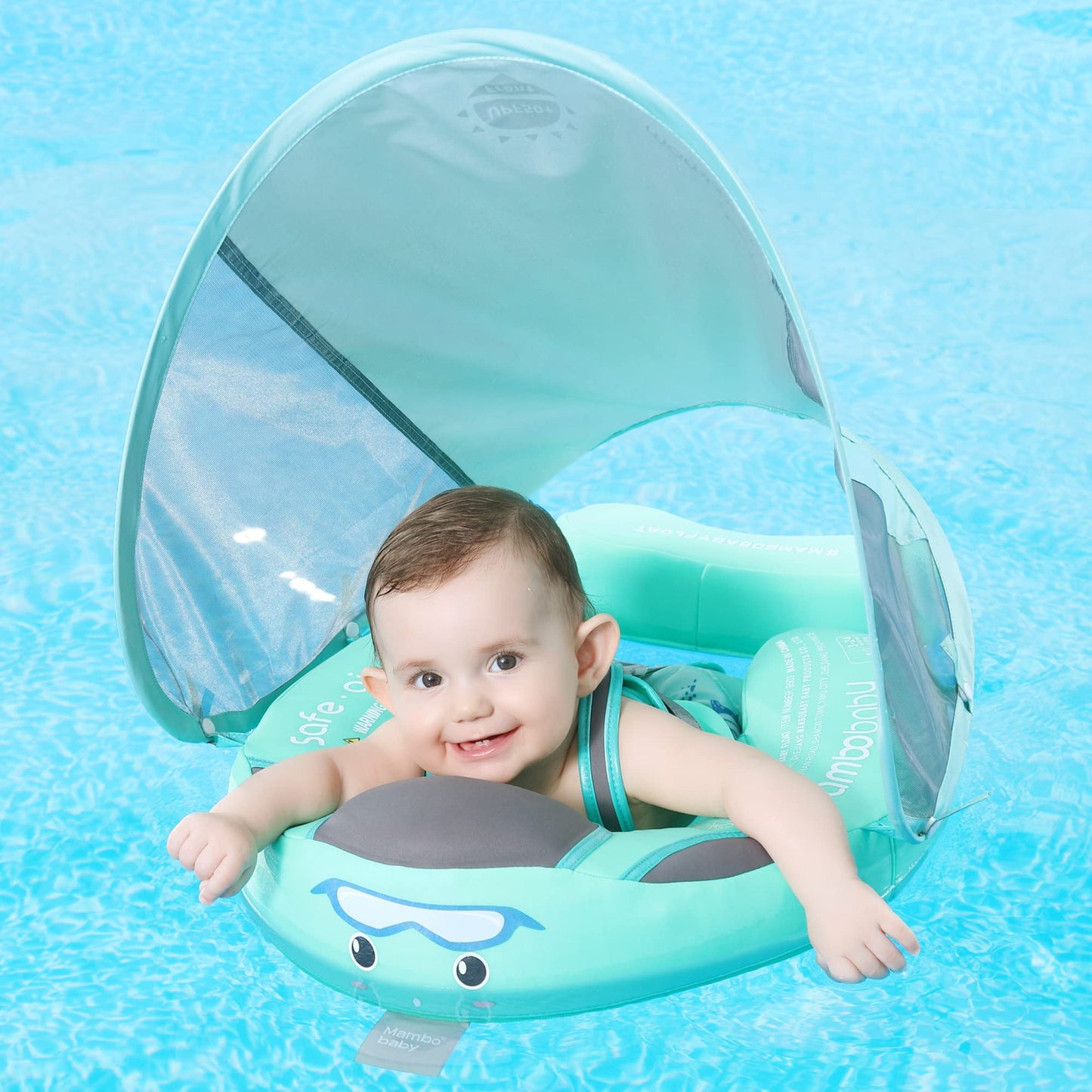 HECCEI Mambobaby Add Tail Baby Float with Sun Canopy – Special Edition Blue