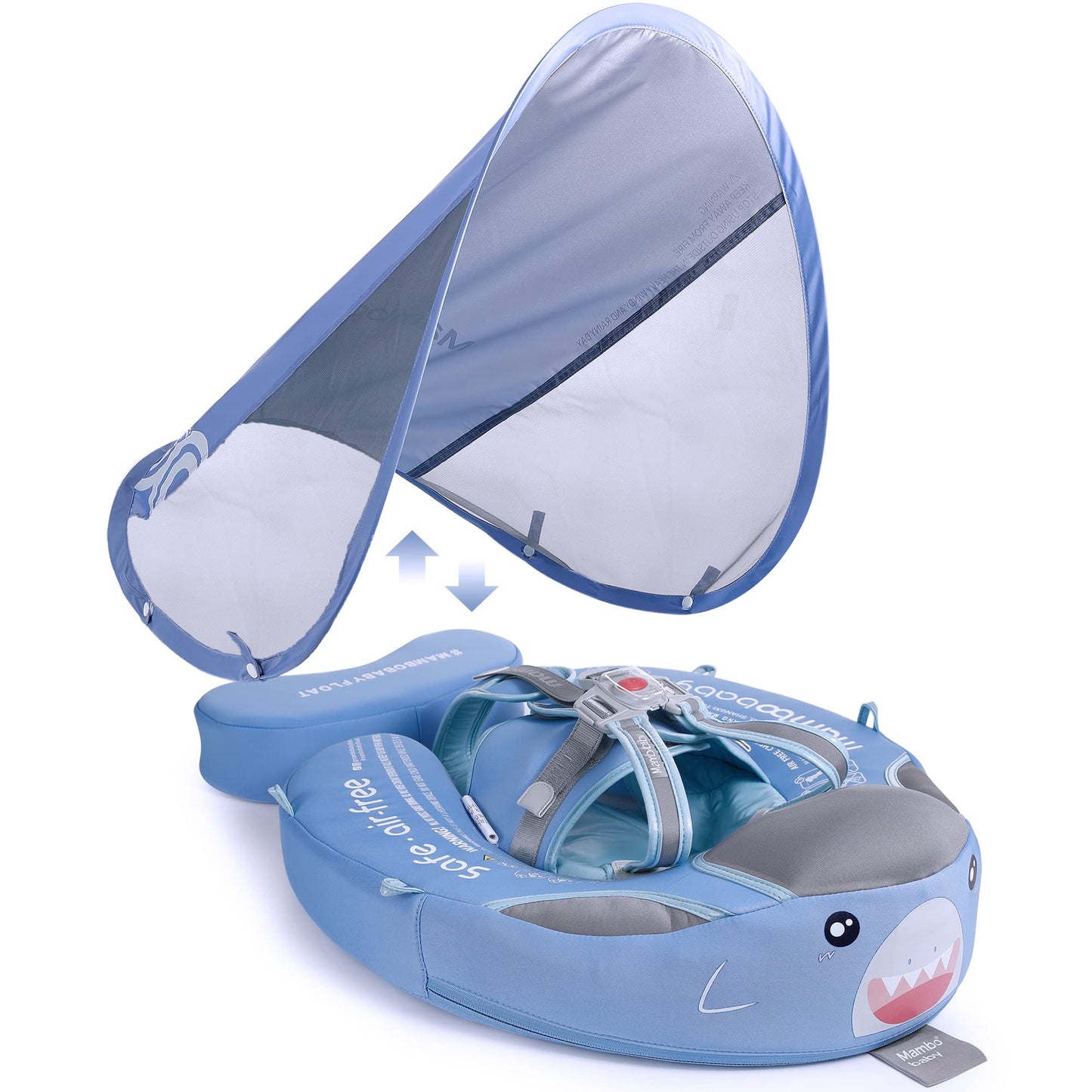 HECCEI Mambobaby Add Tail Baby Float with Sun Canopy – Special Edition Blue
