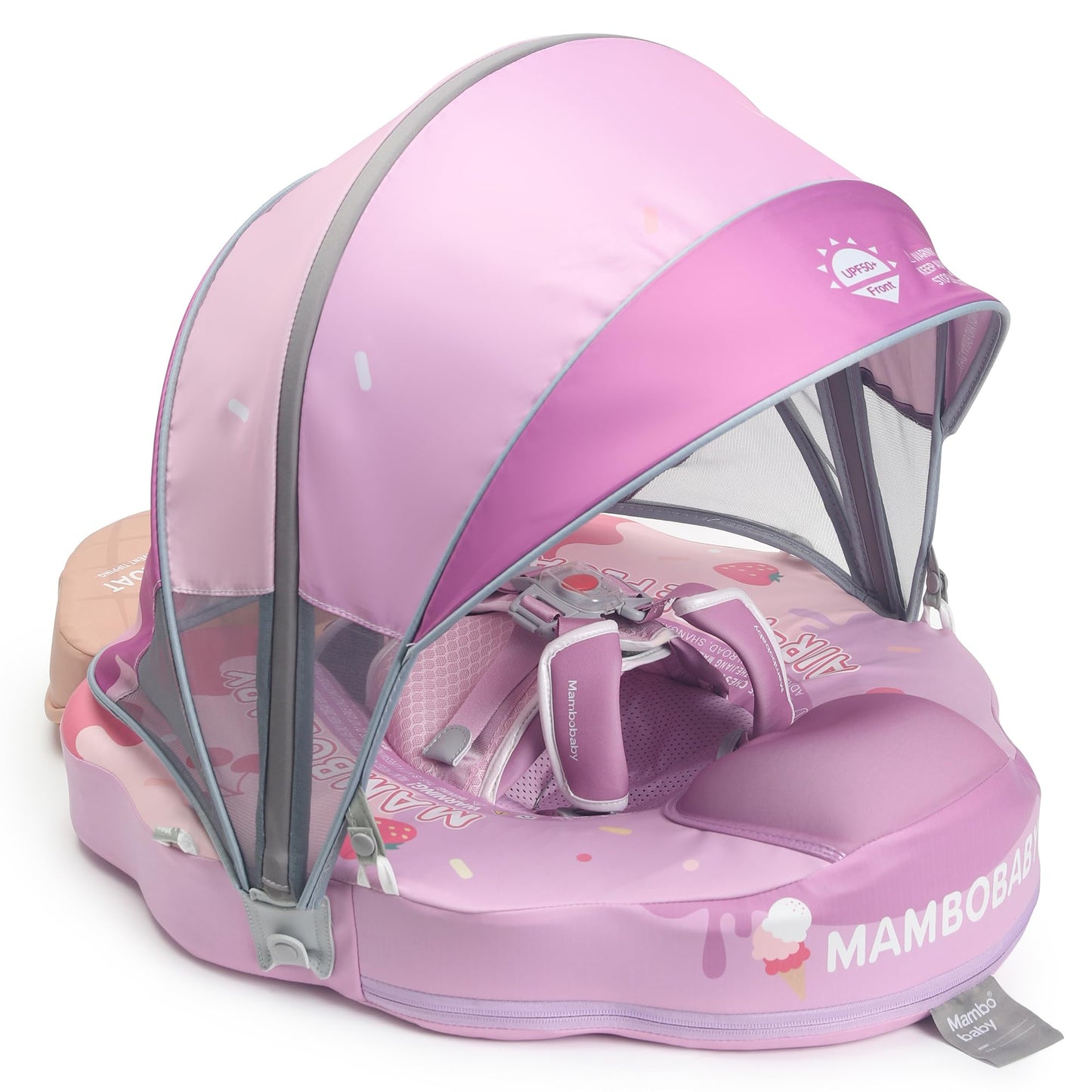 HECCEI Mambobaby Float Add Tail – Baby Swim Float with Canopy (Purple, Limited Edition)