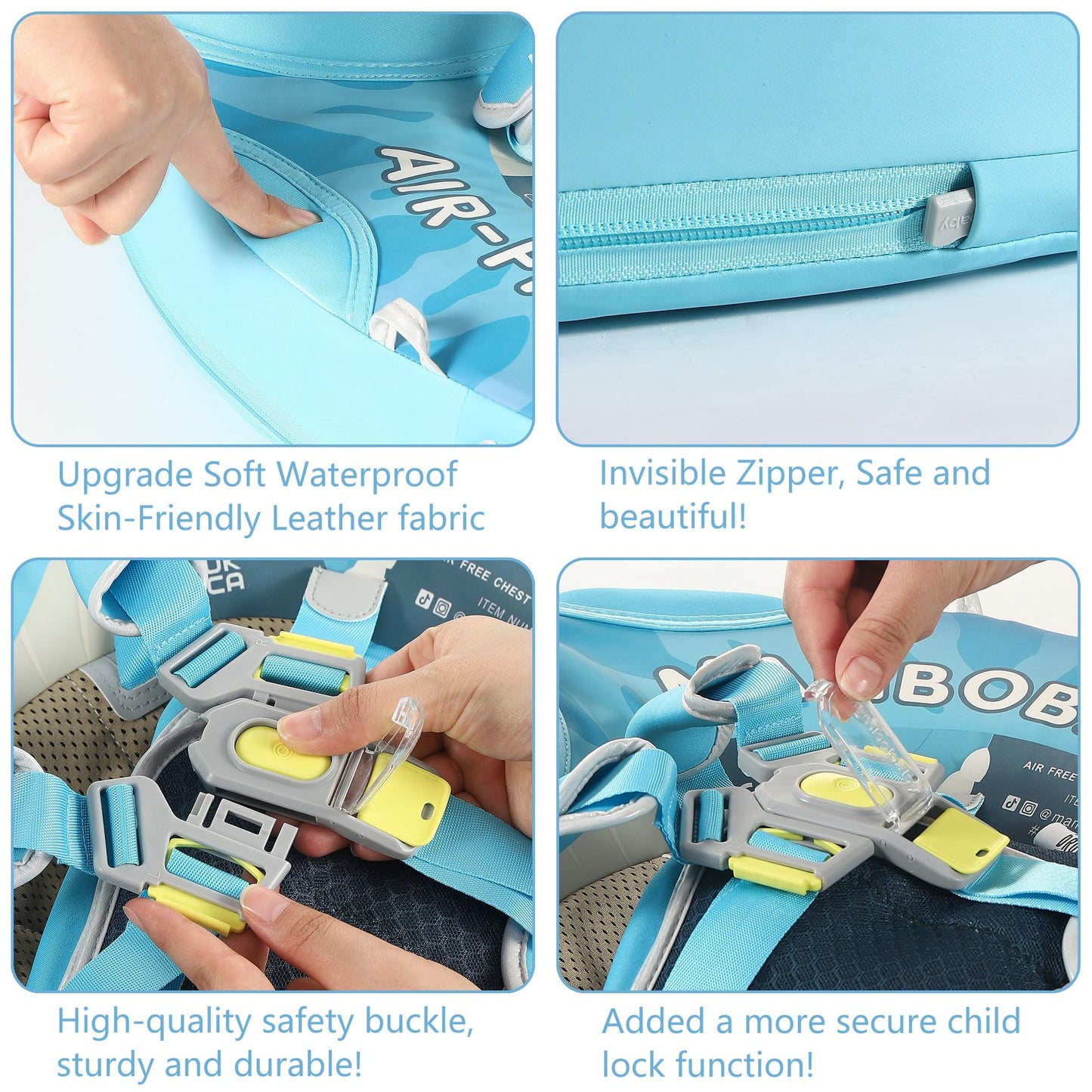 HECCEI Mambobaby Float with Tail & Canopy - Dinosaur Baby Swim Trainer (3–24 Months)