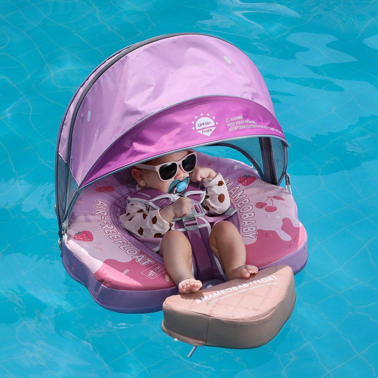 HECCEI Mambobaby Float Add Tail – Baby Swim Float with Canopy (Purple, Limited Edition)