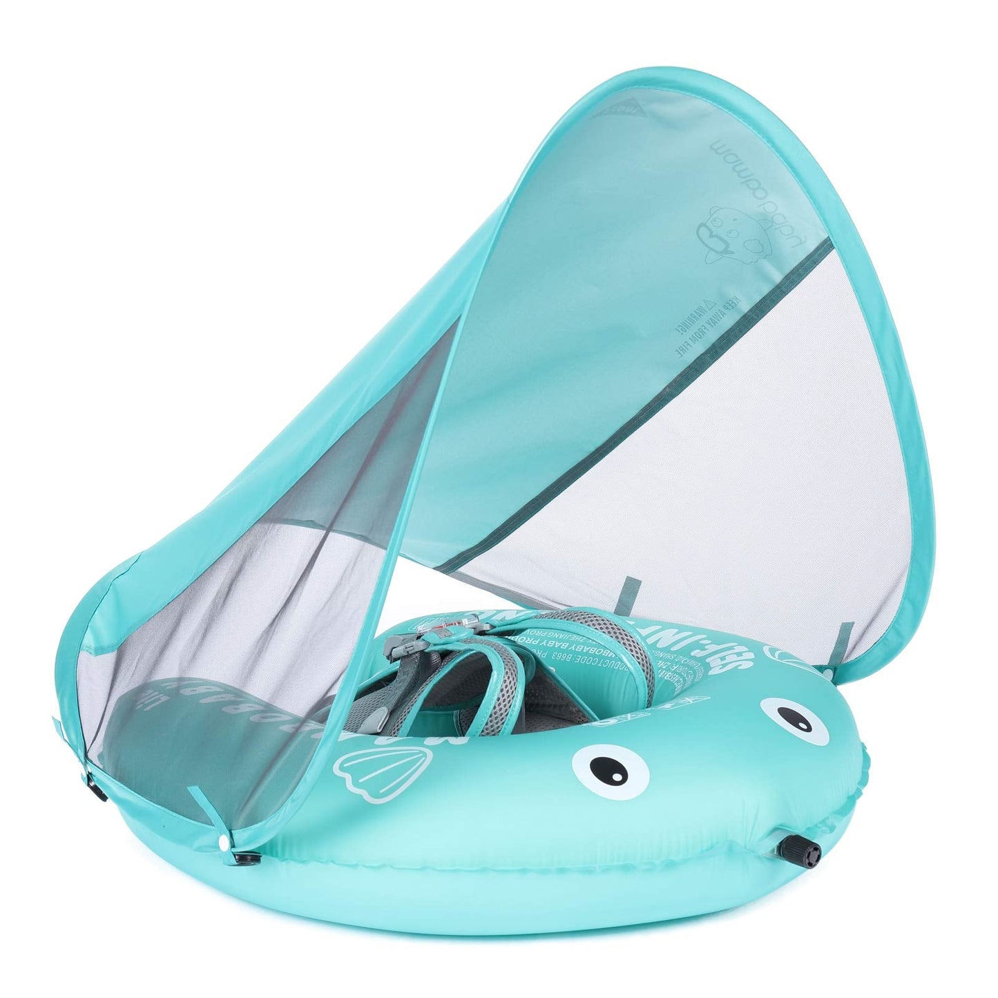 HECCEI Mambobaby Float – Self-Inflating Baby Swim Float with Canopy | Portable & Adjustable (3–24m)