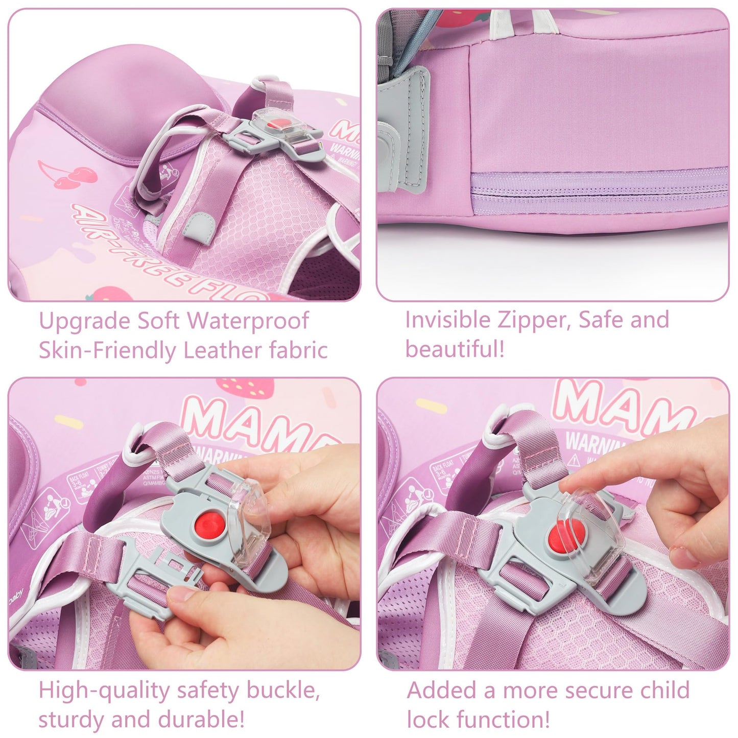 HECCEI Mambobaby Float Add Tail – Baby Swim Float with Canopy (Purple, Limited Edition)