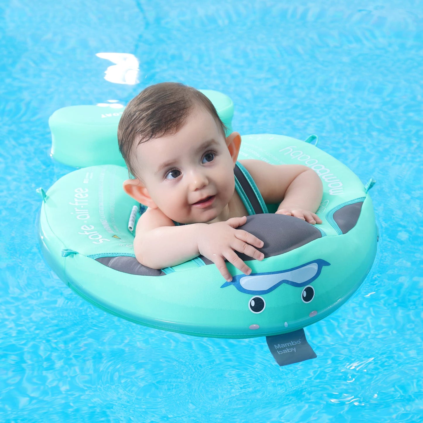 HECCEI Mambobaby Float Baby Swim Float with Canopy - Non-Inflatable Solid Float for 3–24 Months (Special Edition Pink)