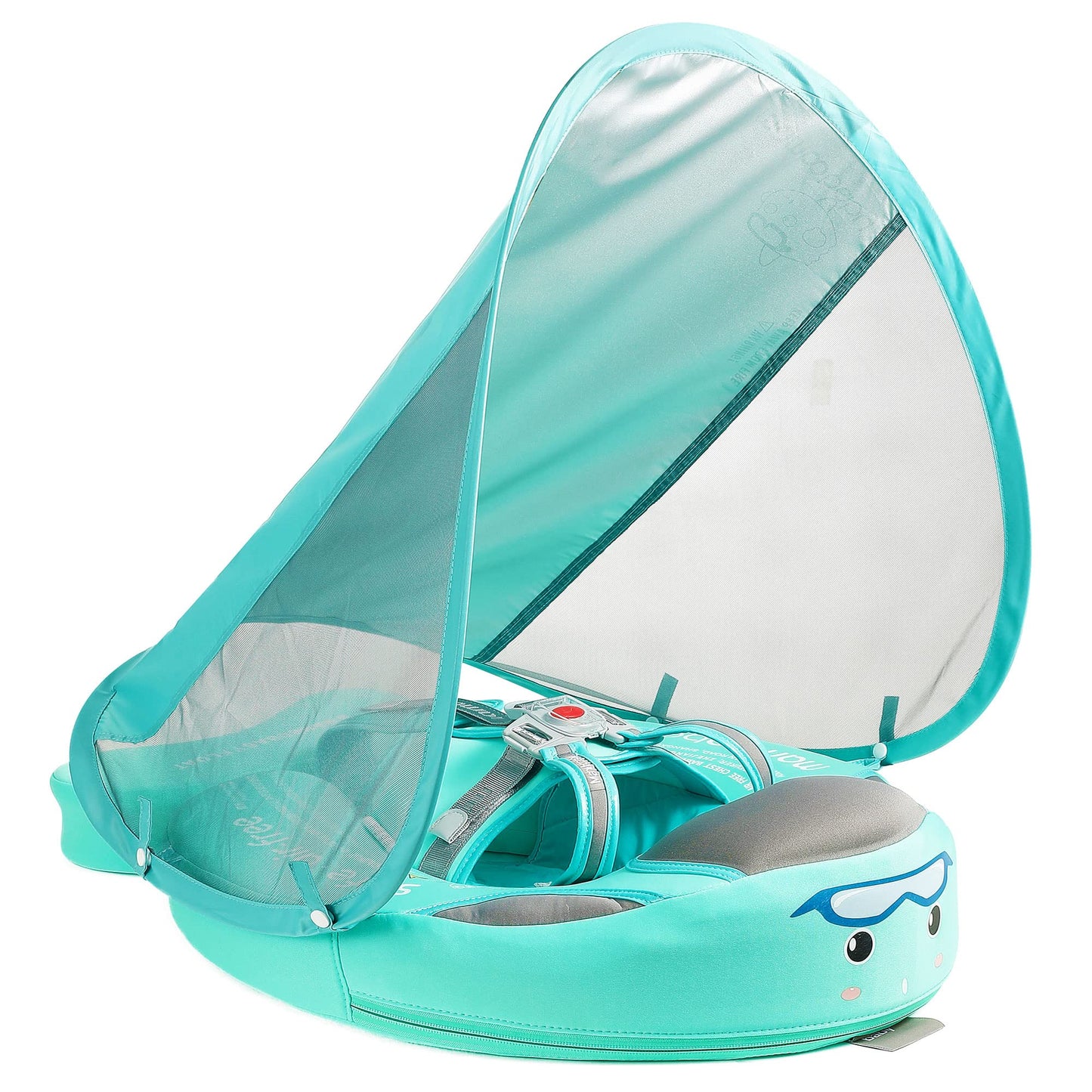 HECCEI Mambobaby Float Add Tail with Canopy — Soft Fabric Baby Swim Float (Special Edition Green)