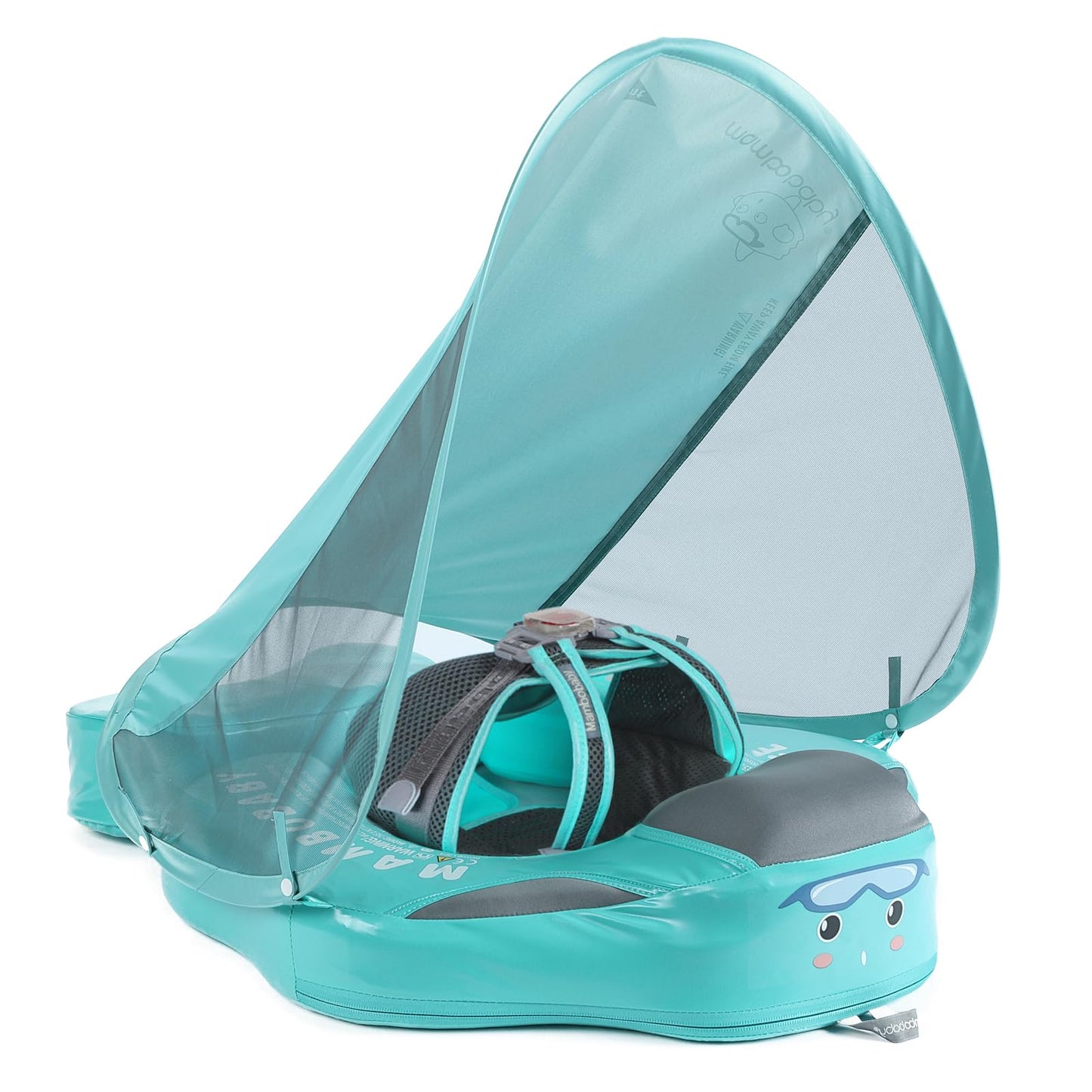 HECCEI Mambobaby Float with Tail & Canopy – Non-Inflatable Infant Swim Float