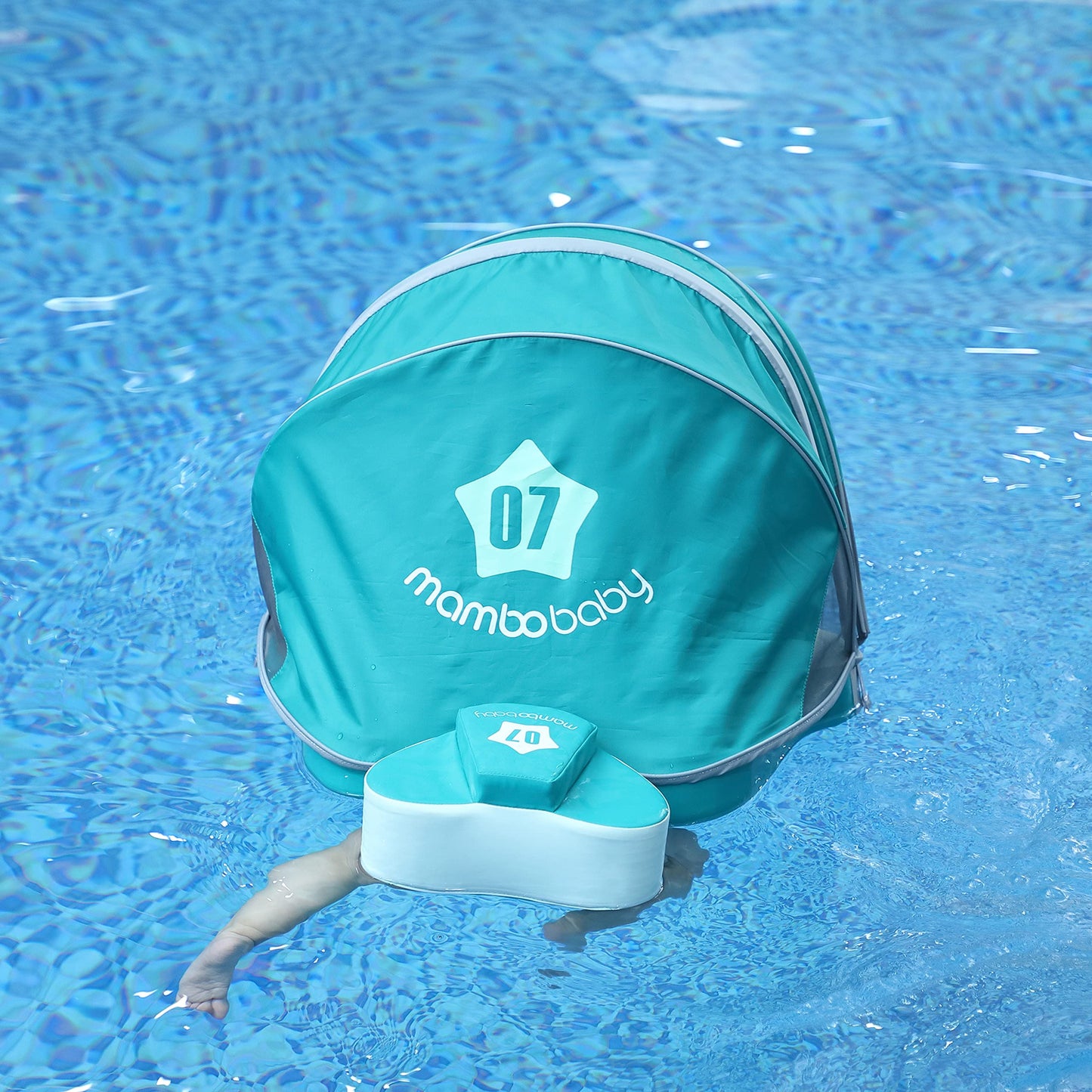 HECCEI Mambobaby Float Add Tail Baby Swim Float with Canopy Green Global Limited Edition