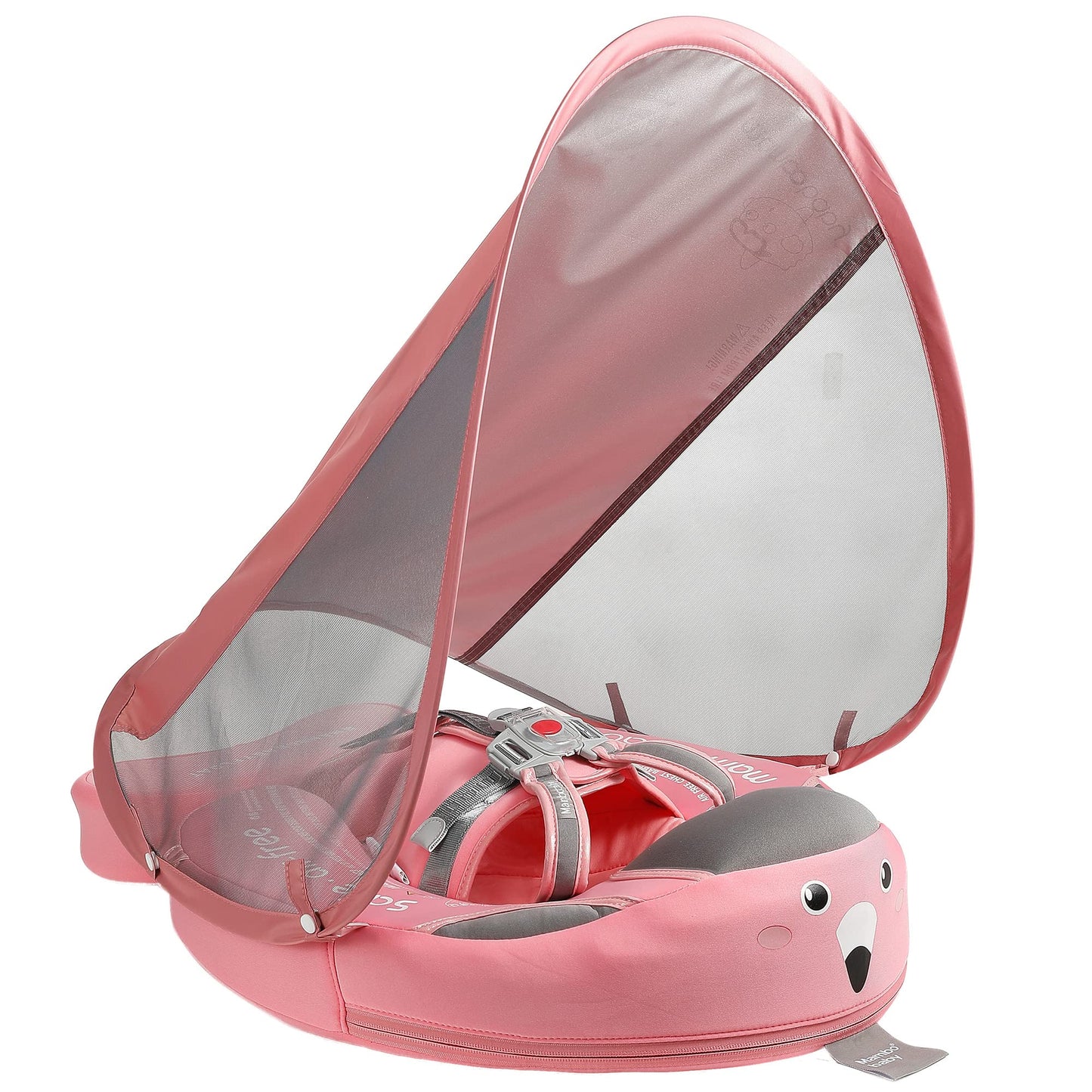 HECCEI Mambobaby Float Baby Swim Float with Canopy - Non-Inflatable Solid Float for 3–24 Months (Special Edition Pink)