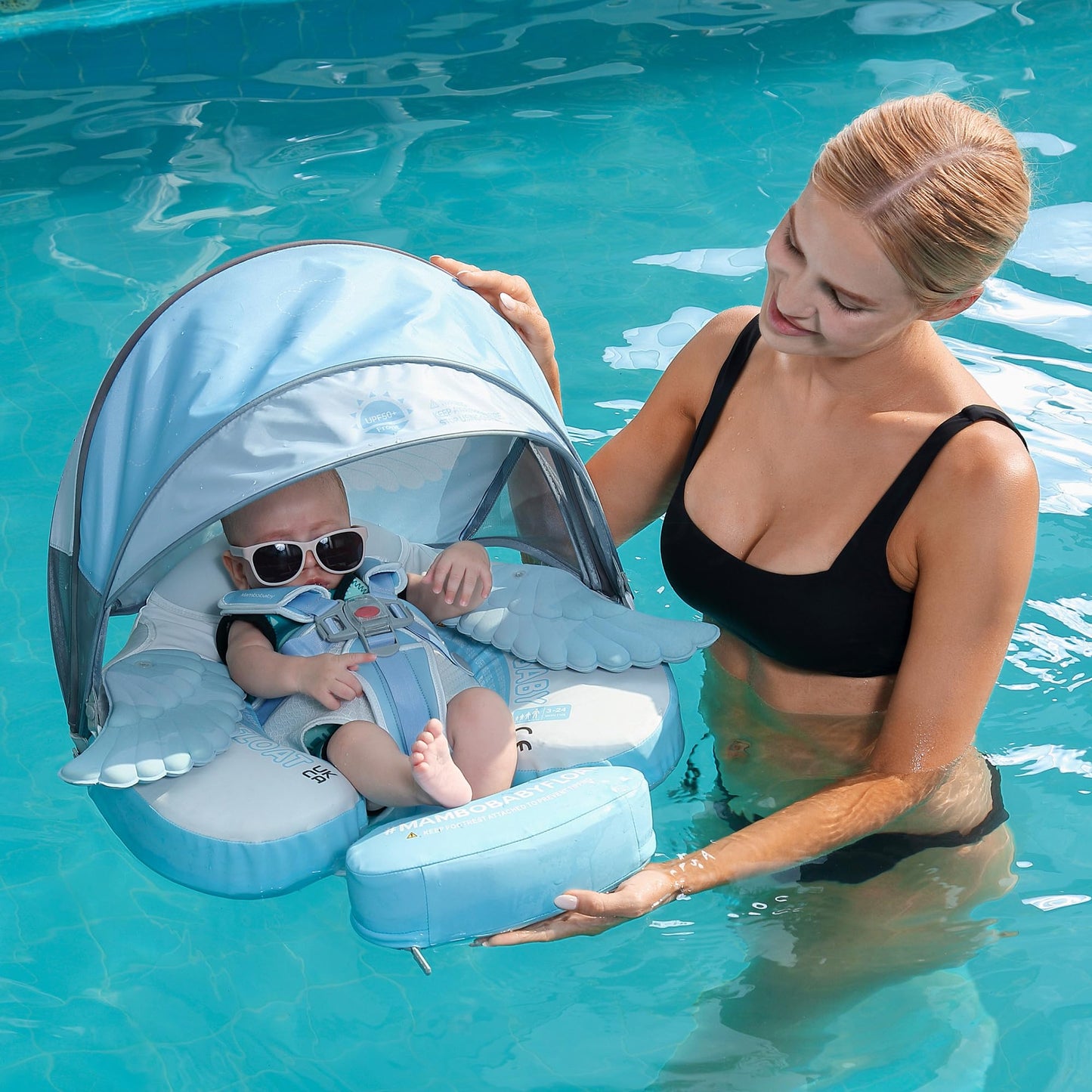 HECCEI Mambobaby Add Tail Baby Float with Sun Canopy – Angel