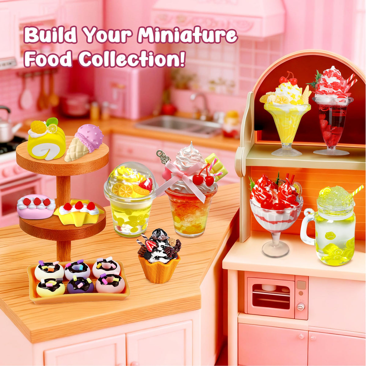 HECKLES 12-Piece Miniature Food Set | Non-Edible DIY Play for Kids 5+