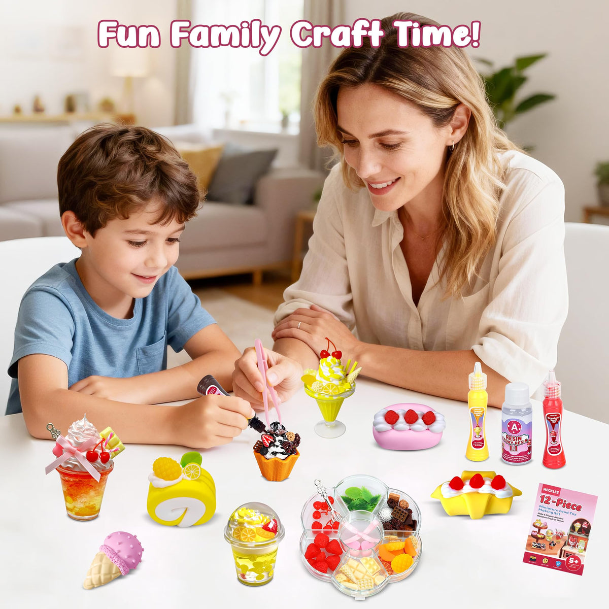 HECKLES 12-Piece Miniature Food Set | Non-Edible DIY Play for Kids 5+