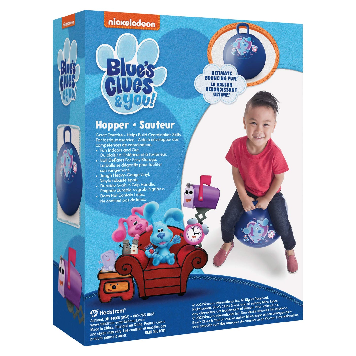 Hedstrom Blue's Clues Hopper Ball - 15in Indoor/Outdoor Kids Hop Ball
