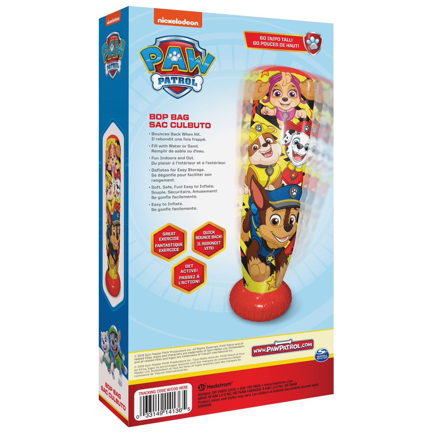 Hedstrom Paw Patrol Bop Bag – 60-Inch Inflatable Punching Bag for Kids | Nickelodeon