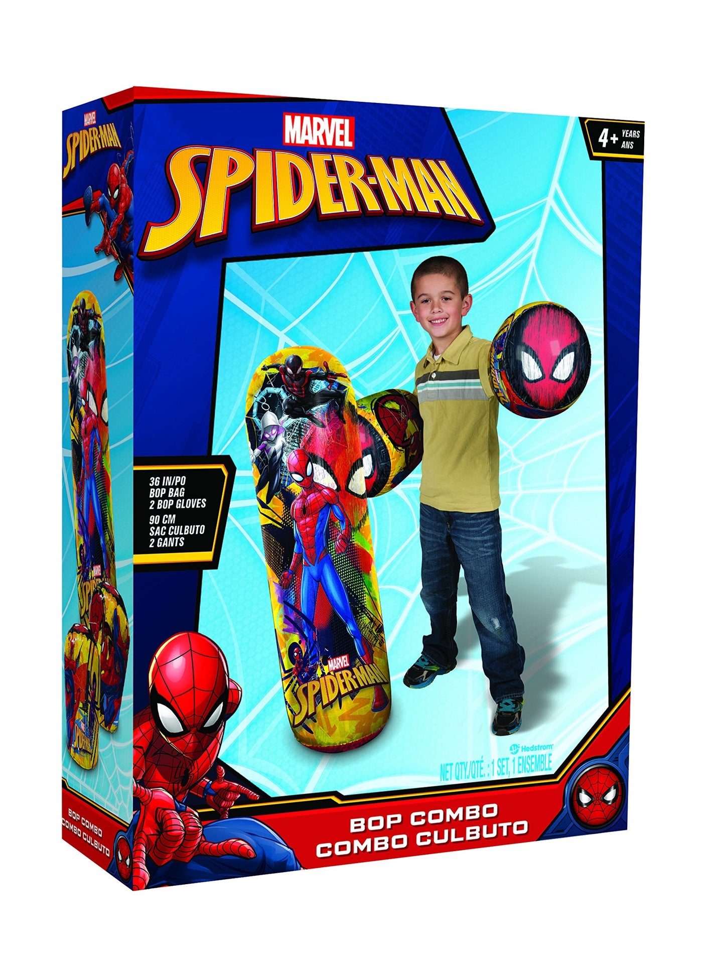 Hedstrom Spider-Man Bop Bag & Gloves Set, 36-Inch – Durable Inflatable Punching Toy