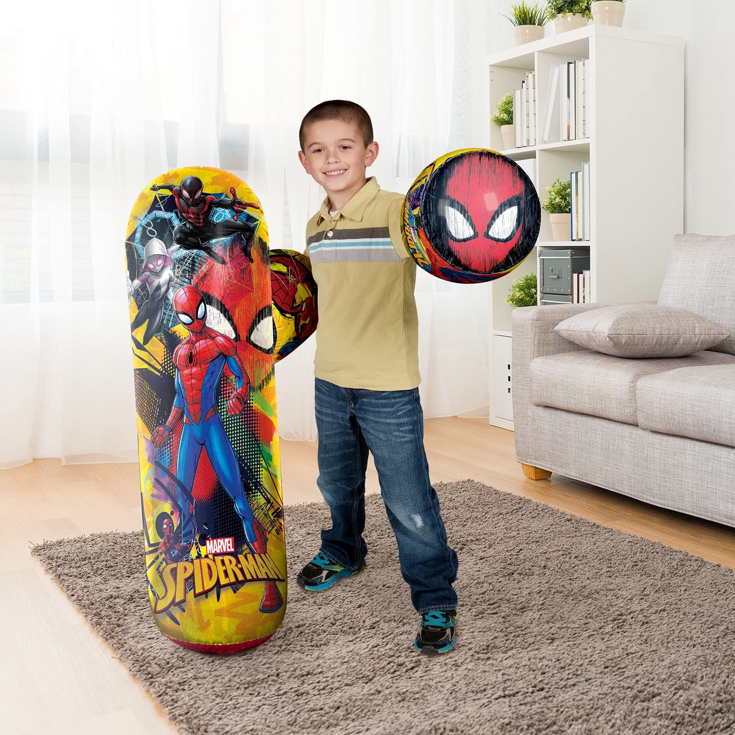 Hedstrom Spider-Man Bop Bag & Gloves Set, 36-Inch – Durable Inflatable Punching Toy