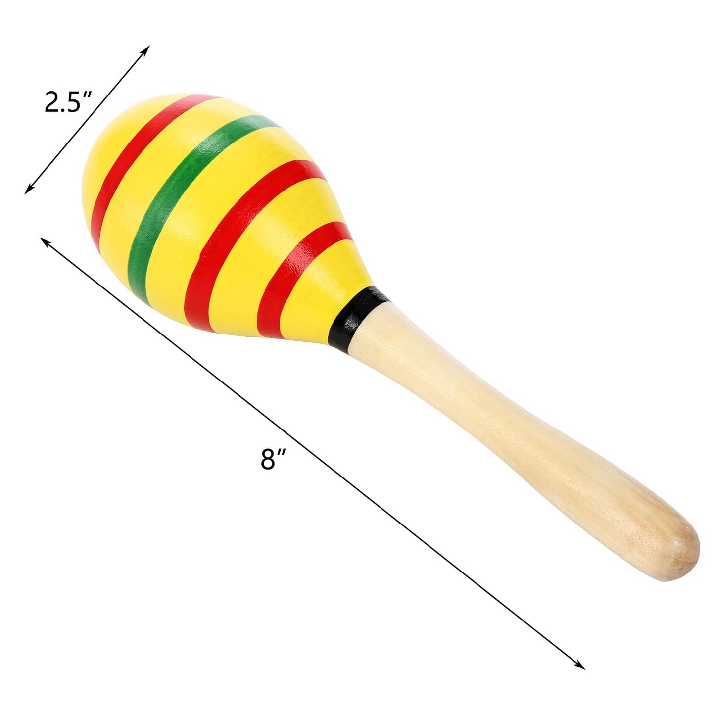 Hedume 12 Pack Wooden Festival Maracas – 8-inch Shaker Noisemakers for Parties