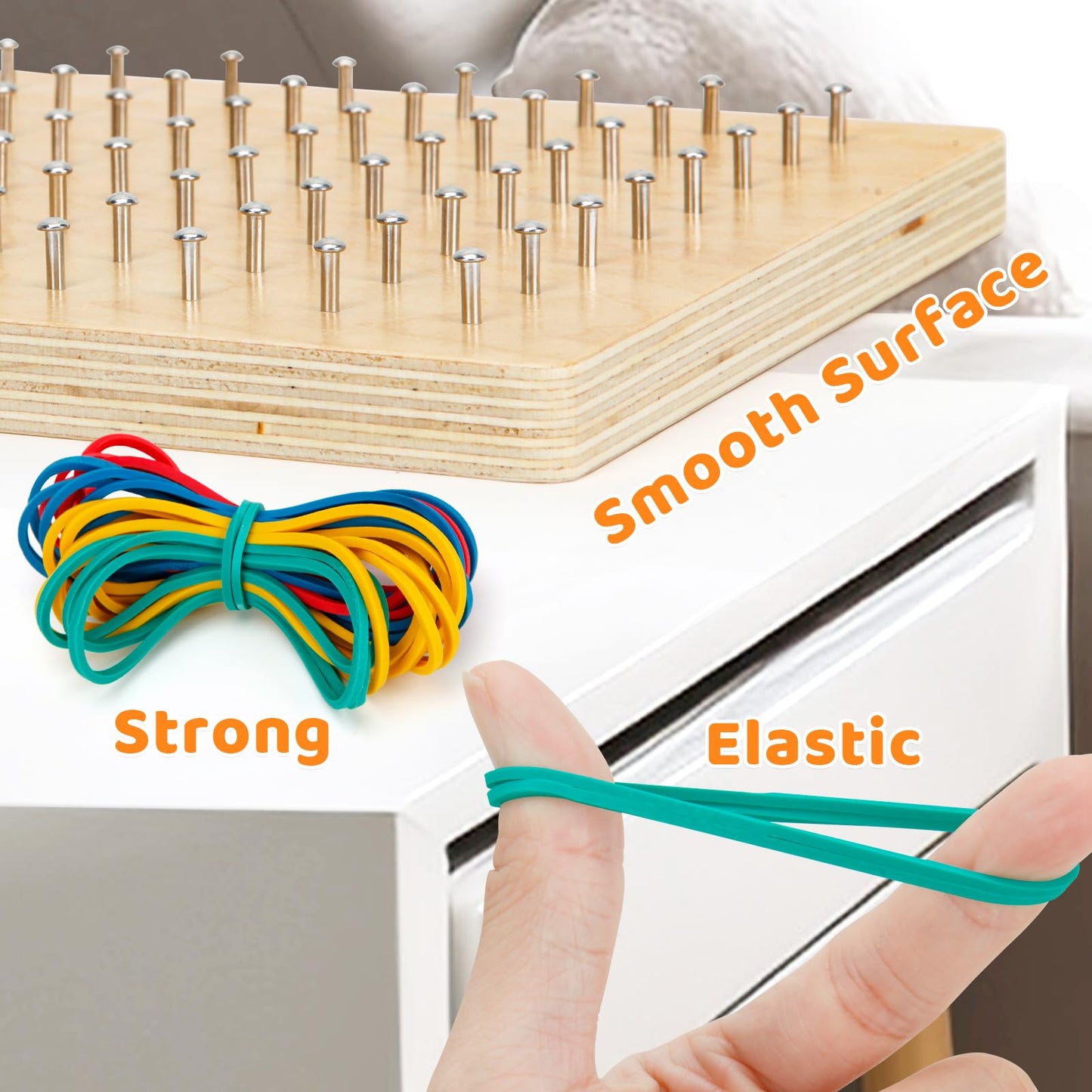 HEELWIRE 2-Pack Wooden Geoboard — Montessori Math Toy with Pattern Cards