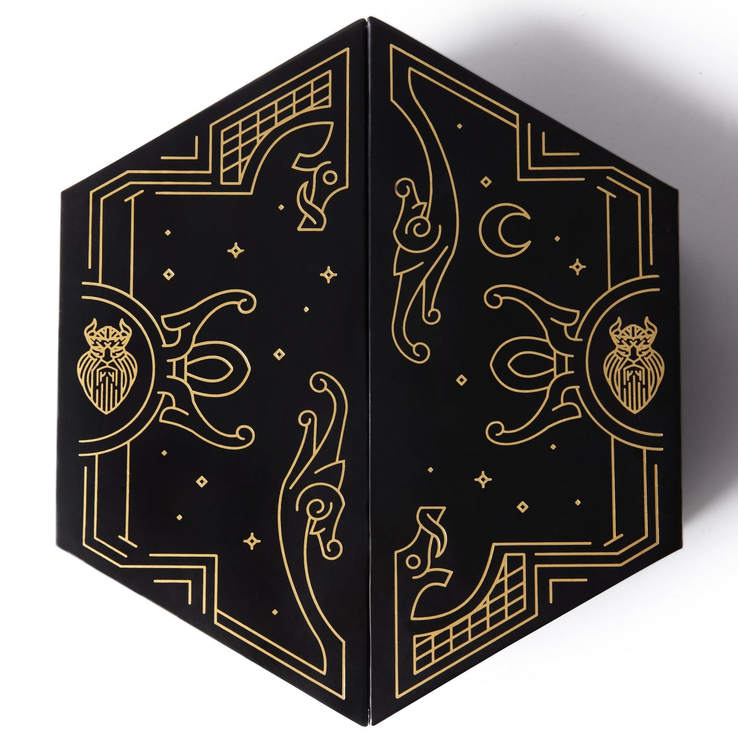 HEIMDALLR Liquid Core Dice Set with LED Display Case – 7-Piece Hand-Painted D&D Dice, Gilded Shadow