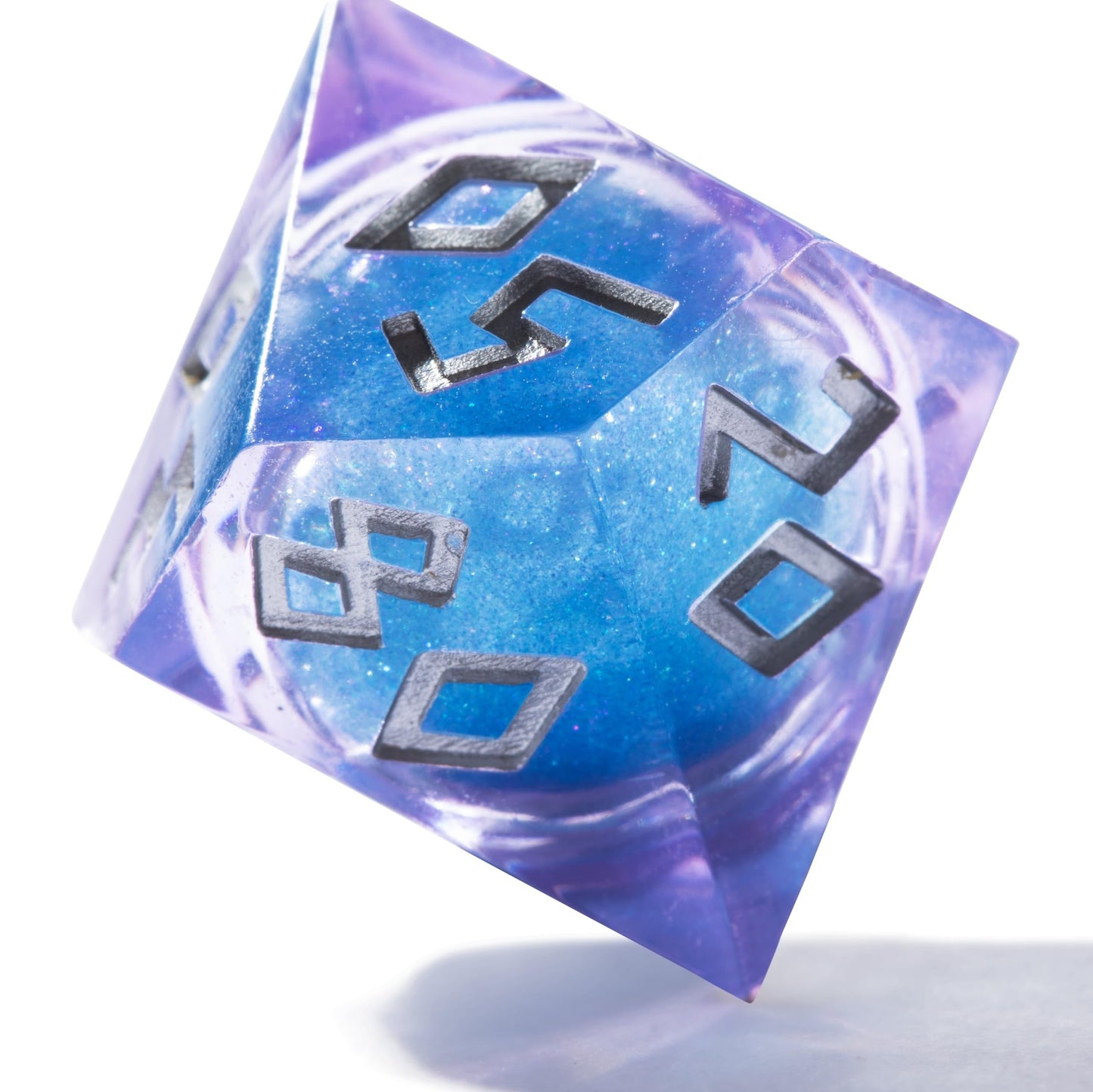 HEIMDALLR Liquid Core Dice Set with LED Display Case – 7-Piece Hand-Painted D&D Dice (Starshimmer)