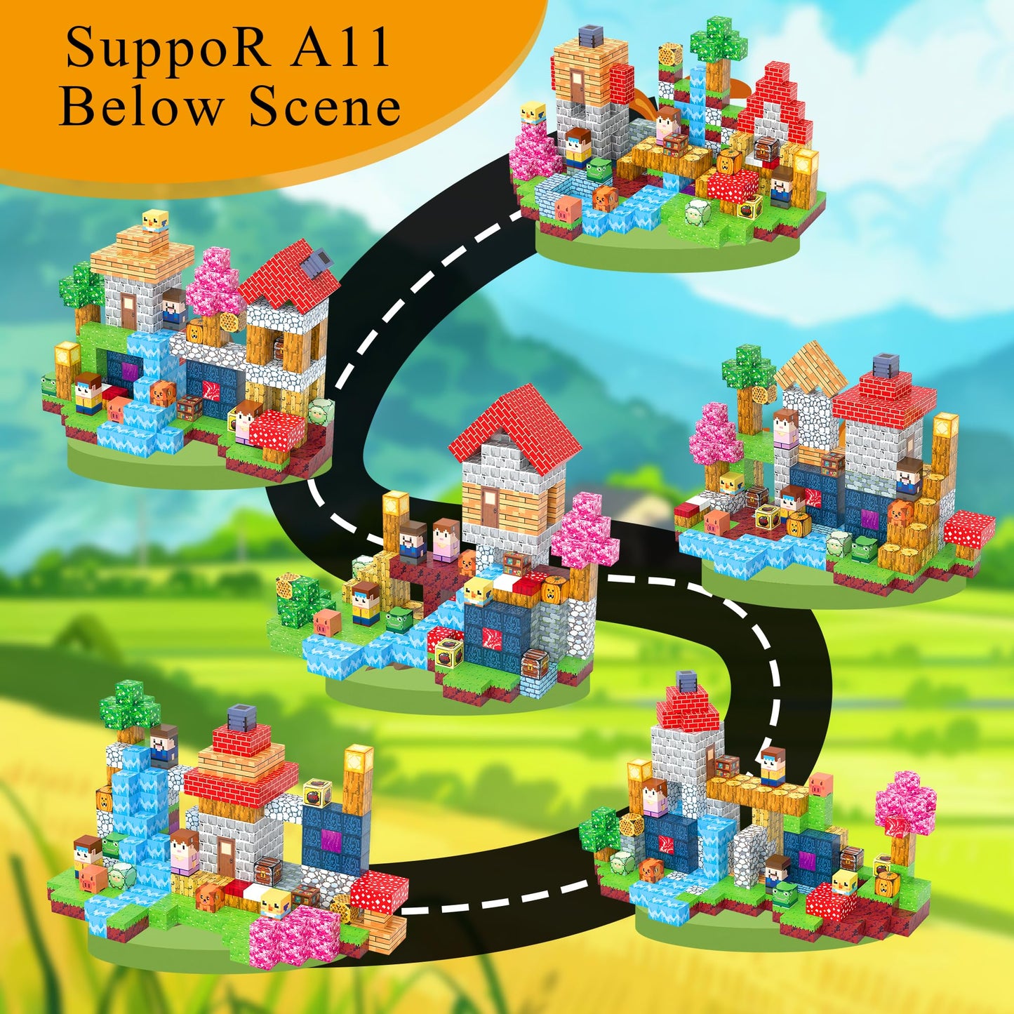 HEJIHUI 300 PCS Magnetic Blocks with Light Up – Educational Magnetic Building Set for Kids 3+