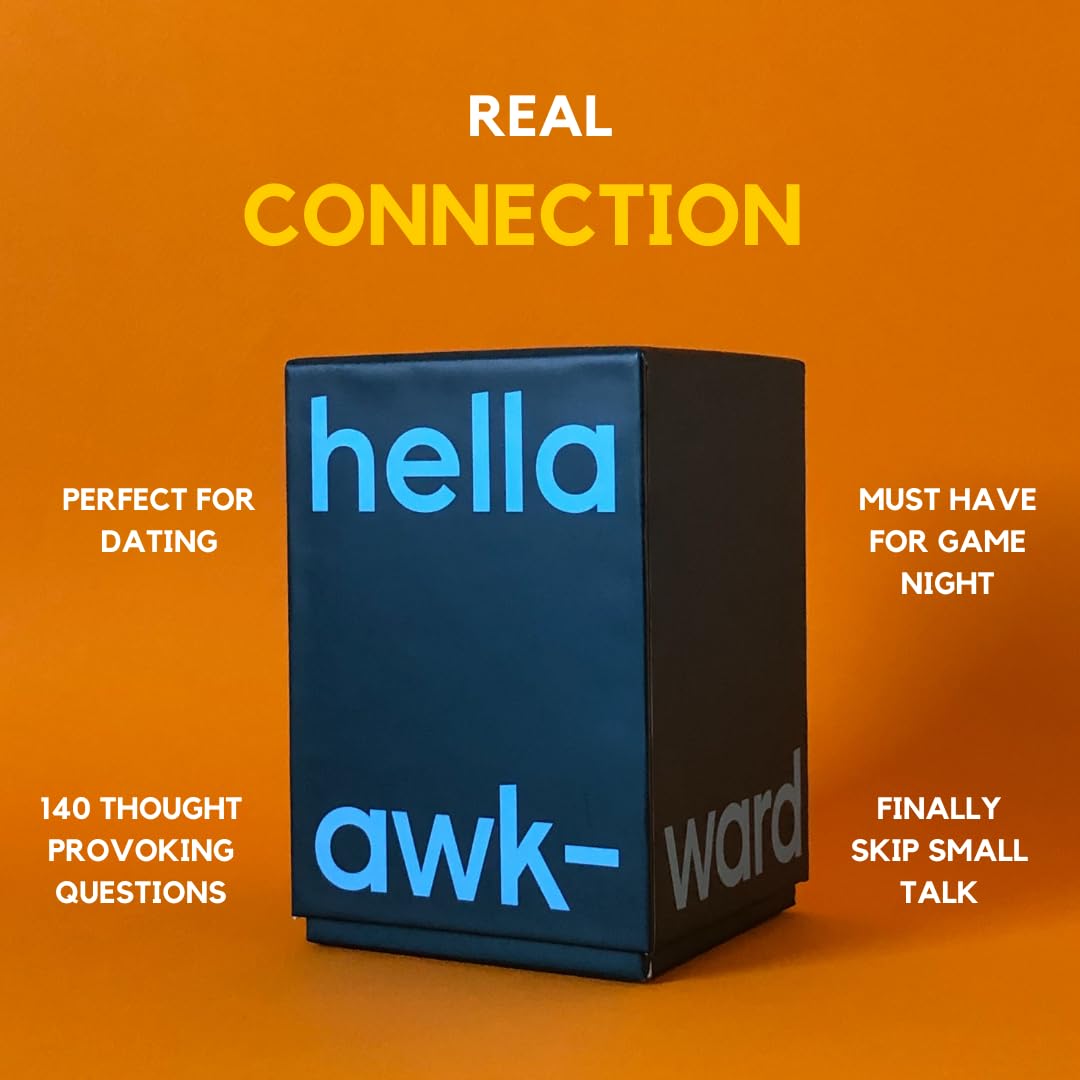 Hella Awkward Card Game – 140 Deep Conversation Cards for Couples, Friends & Game Night