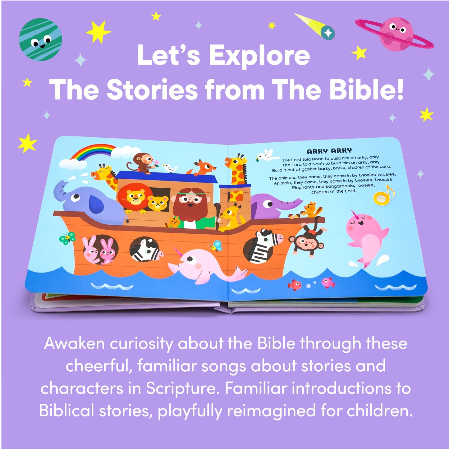 Hello 2 Kids Bible Stories Sound Book – 6 Bible Songs for Toddlers