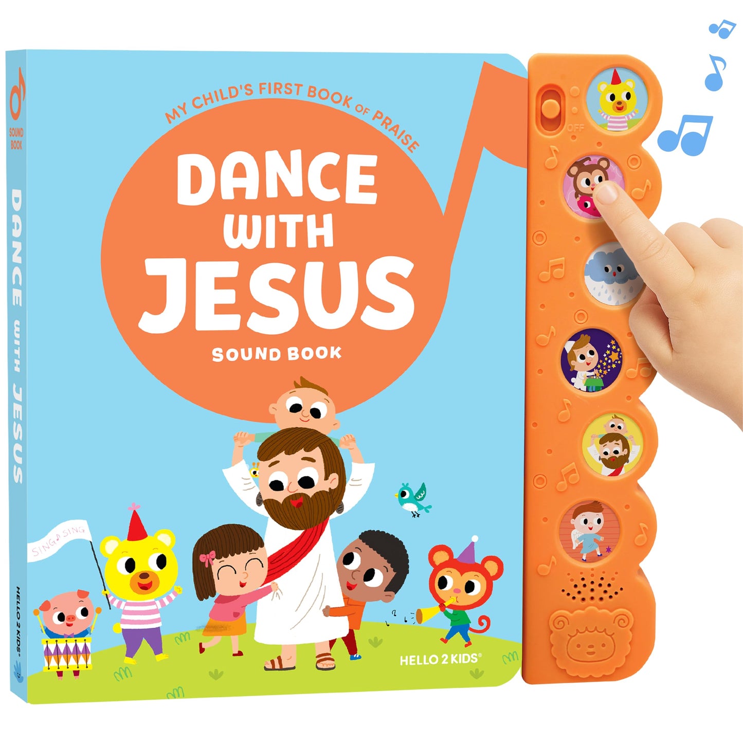 Hello 2 Kids Dance with Jesus: Christian Sound Book for Kids | 6 Bible Songs for Toddlers