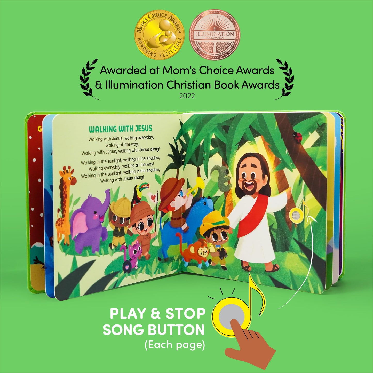 Jesus Loves Me Christian Sound Book for Kids – 6 Bible Songs for Toddlers | Hello 2 Kids