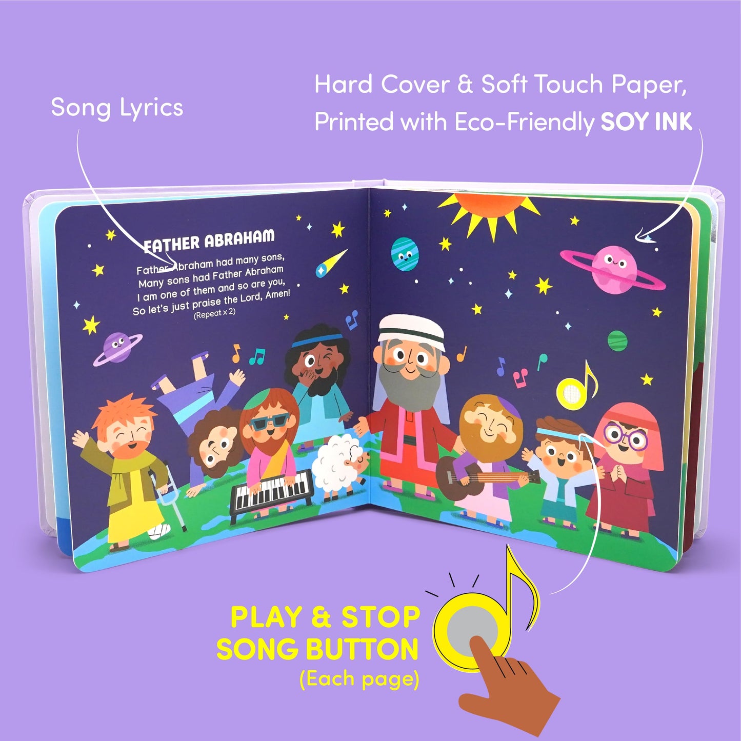 Hello 2 Kids Bible Stories Sound Book – 6 Bible Songs for Toddlers