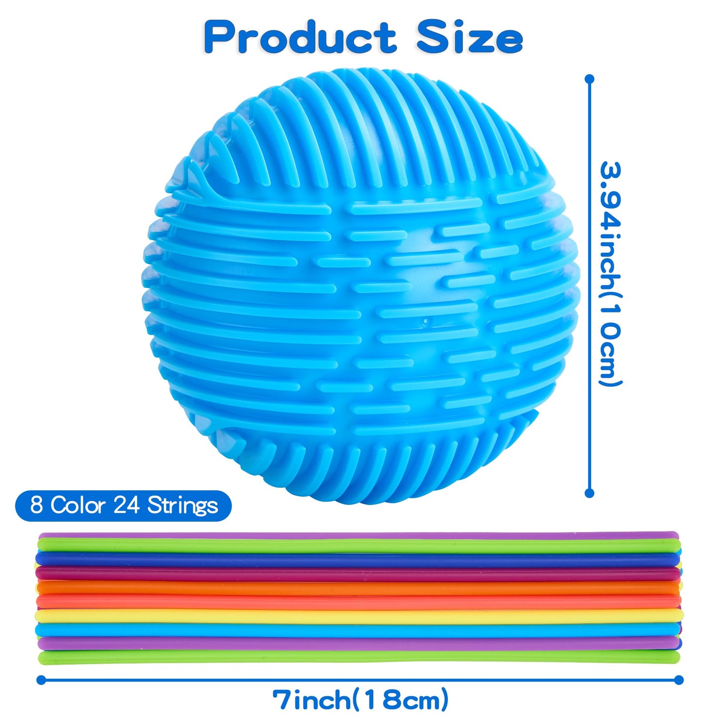 HELLO PAPAYA 24Strings Sensory Activity Ball – Calming Fidget Toy for Autism & ADHD | Travel-Friendly