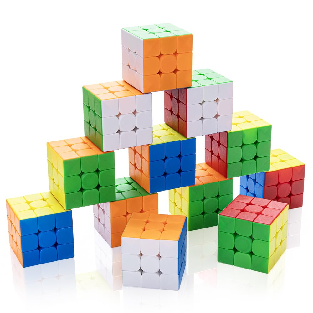 HELLOCUBE 12-Pack Speed Cube Set – Stickerless 3x3x3 Magic Cube for Groups