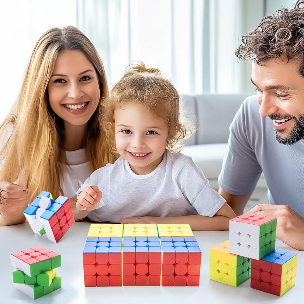 HELLOCUBE 12-Pack Speed Cube Set – Stickerless 3x3x3 Magic Cube for Groups