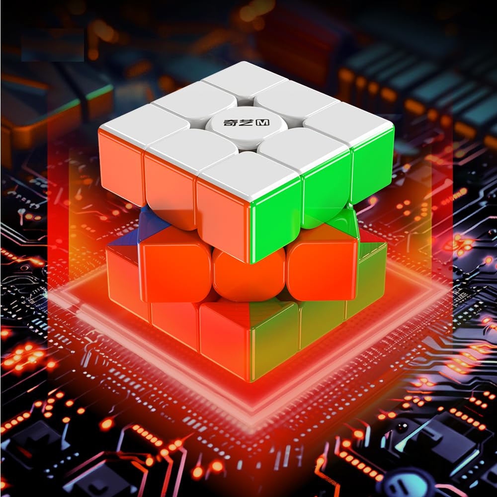 HELLOCUBE QiYi 3x3 Magnetic Speed Cube Stickerless – 56mm, 58g, 48-Point Magnets