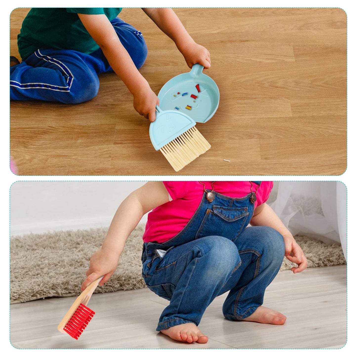 HELLOWOOD Kids Cleaning Set with Electric Vacuum – Pretend Play Housekeeping Toy for Ages 3+