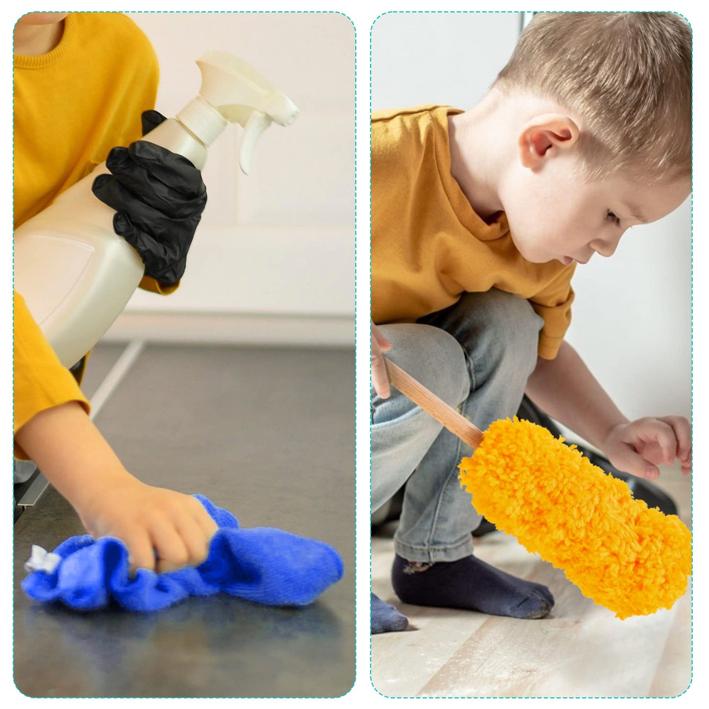 HELLOWOOD Kids Cleaning Set with Electric Vacuum – Pretend Play Housekeeping Toy for Ages 3+