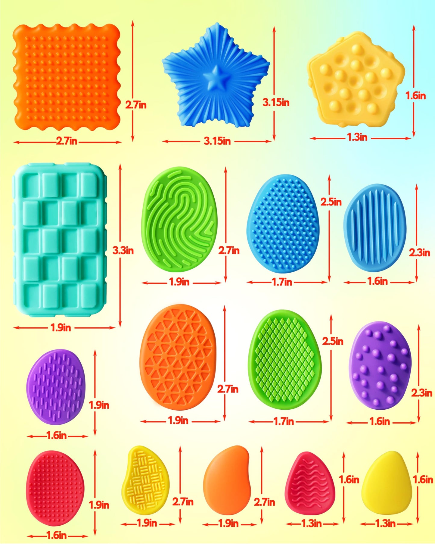 Helsort 16-Pack Textured Worry Stones – Sensory Fidget Toys for Anxiety Relief & Focus