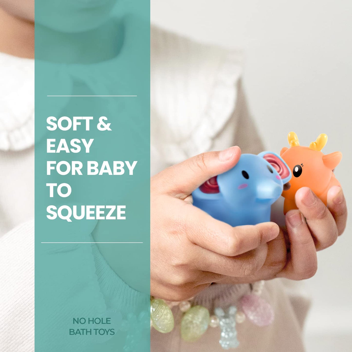 Hely Cancy Infant Bath Toys for 18 Months | No-Hole Animal Bathtub Toys