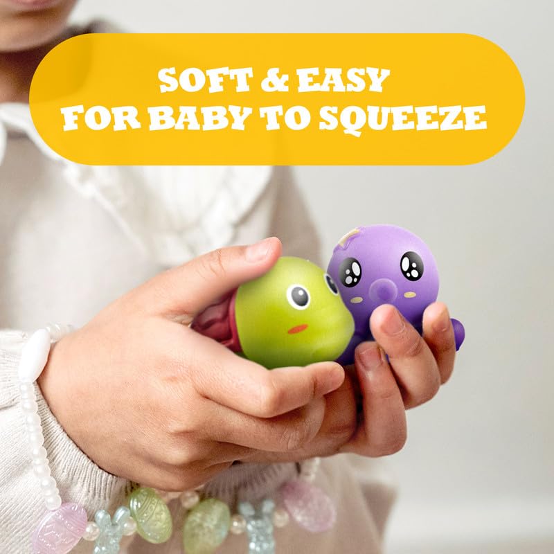 Hely Cancy Infant Bath Toys for 18 Months – No-Hole Sealess Baby Bath Tub Toys