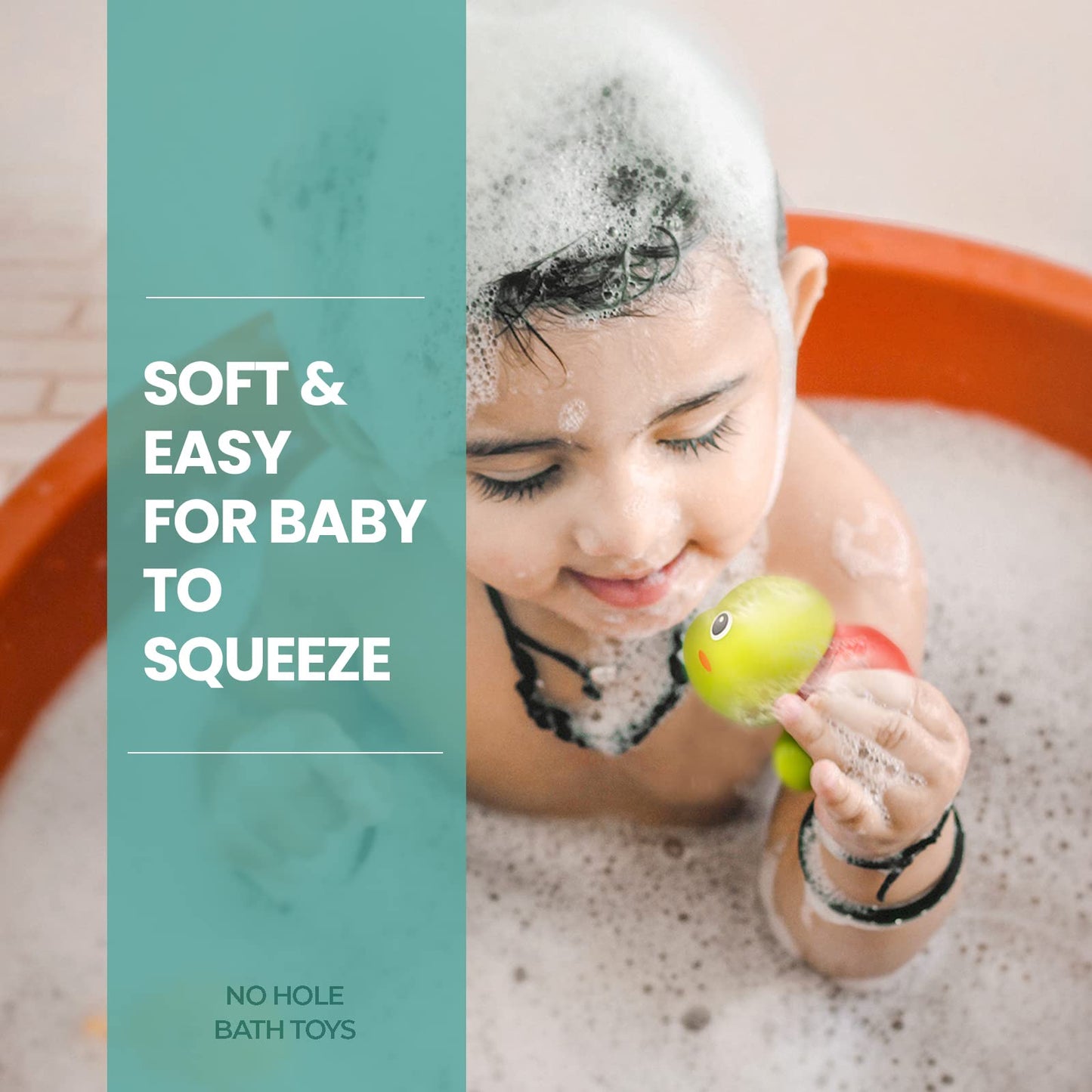Hely Cancy Infant Bath Toys for 18 Months – No-Hole Animal Bath Toys