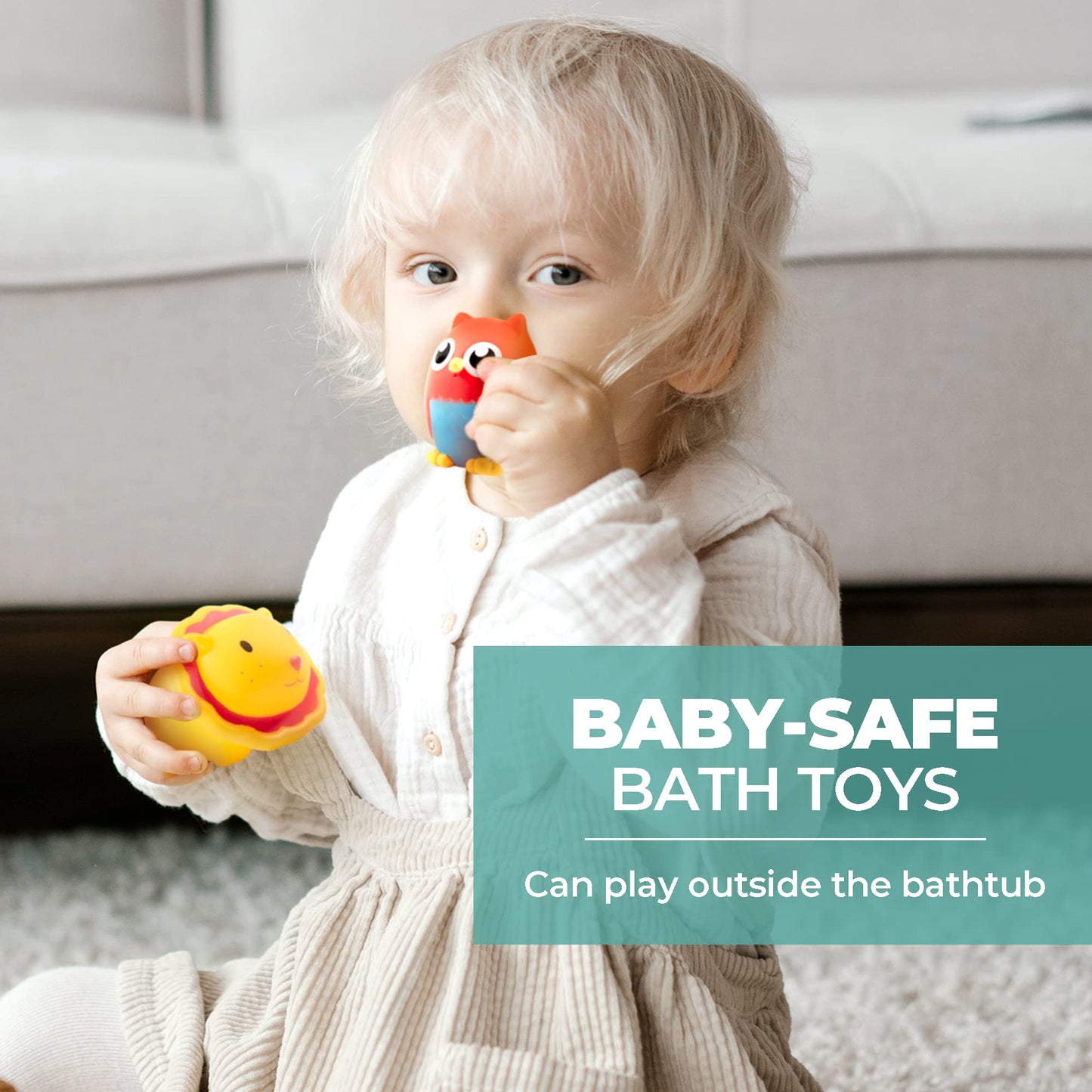 Hely Cancy Infant Bath Toys — 18 Months, No-Hole Animal Bath Toys