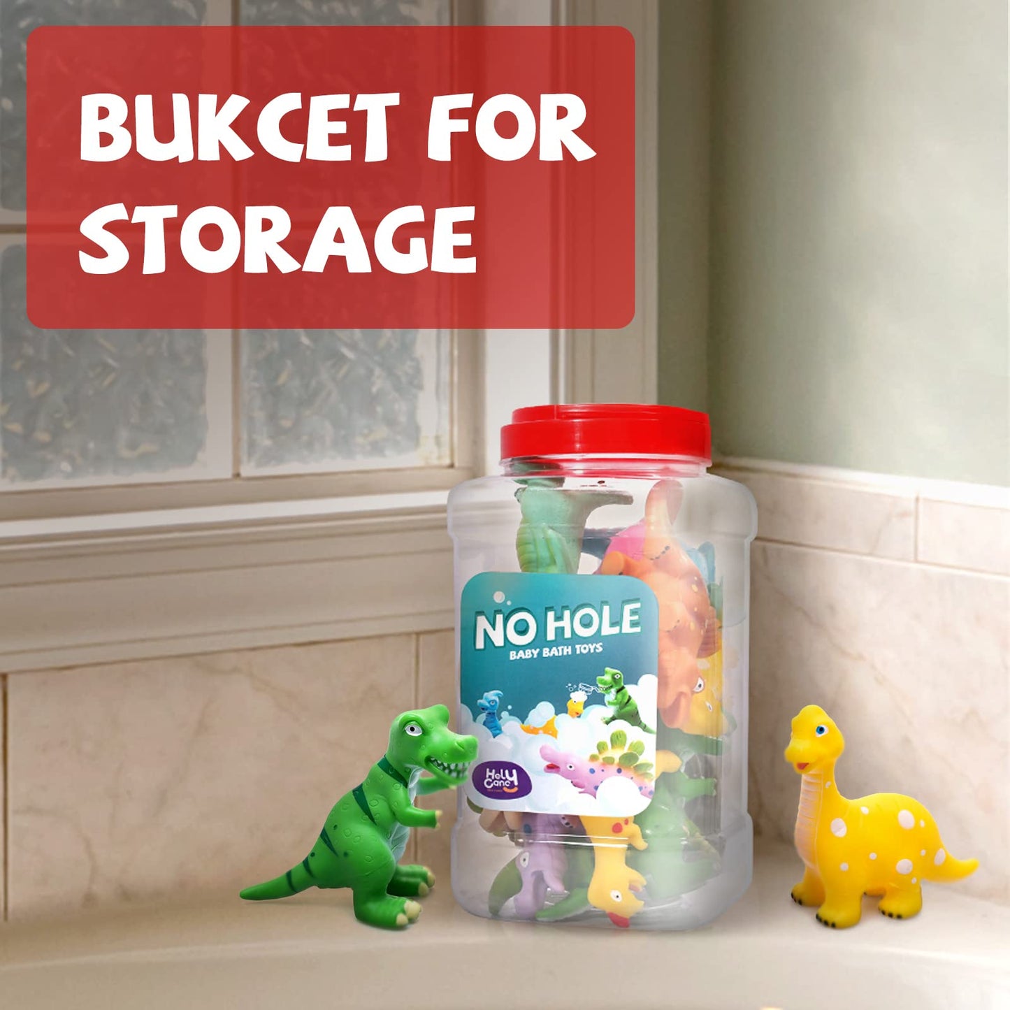 Hely Cancy Dinosaur Bath Toys for Toddlers – No-Hole Sealess 12-Pack for Tub, Pool, Shower