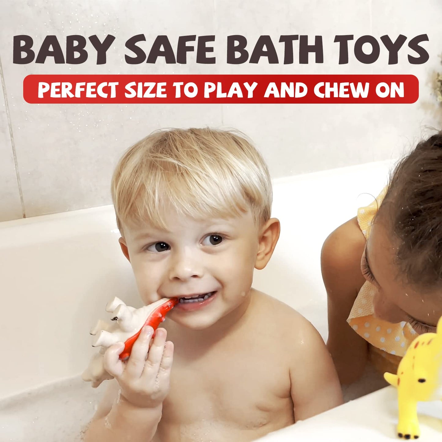 Hely Cancy Dinosaur Bath Toys for Toddlers – No-Hole Sealess 12-Pack for Tub, Pool, Shower